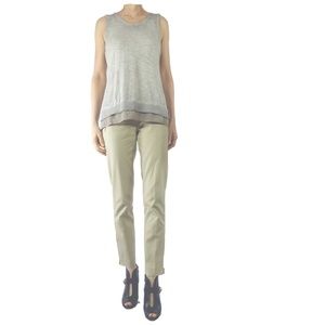 Michael Kors Wellesley Ankle Beige Zipper Pants, 2